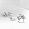 HinDaLi 2 Pairs 925 Sterling Silver Cross Stud Earrings for