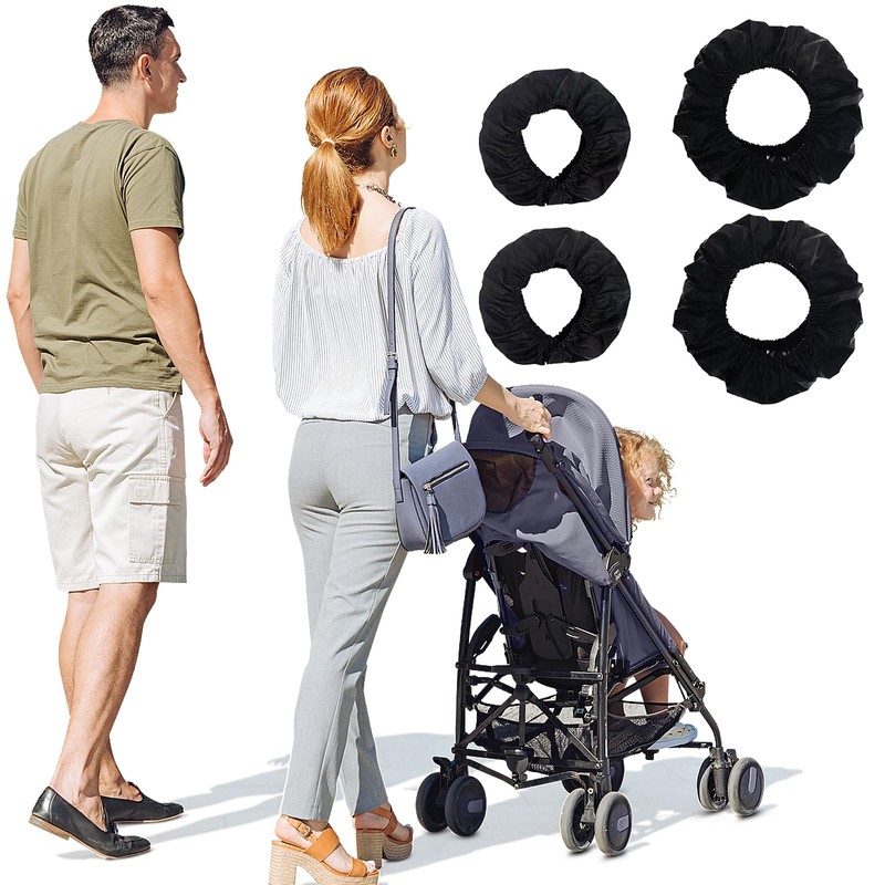 PLATEYTR 8pcs Wheel Covers, Stroller Wheel Protectors, Waterproof and Dirt