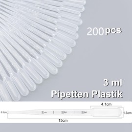 MMSZHL 200 Pcs Pipetas de Plastico 3ml, Pipetas de Transferencia, Gotero de Pipeta de Plástico para Laboratorio, Pipetas de Plastico para Laboratorio de Ciencias, Aceite Esencial, Cosméticos