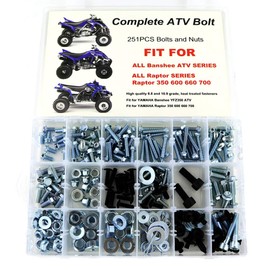 Xitomer 251PCS Fit for Raptor700 Plastics Engine Body Frame Exhaust Bolts Kit Fit for Raptor 350 600 660 700R, ATV Bolts Kit (Zinc)