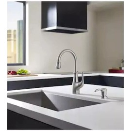 Pfister F-072-VVSS Vosa Single Handle Kitchen Faucet with Soap Dispenser