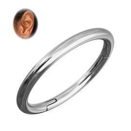 BodyBonita 1Pcs G23 Titanium Nose Rings Hoops for Women 16G Septum Rings Nose Piercings Jewelry Lip Conch Helix Silver 10mm