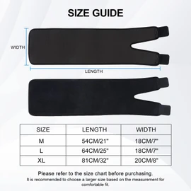 supregear Thigh Wraps, Adjustable Neoprene Hamstring Brace Support for Quadriceps, Sprains, Strains, Pulled Muscles, Sports Injury for Women Men, Black, M