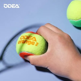 Odea Stage 2 Orange Low Compression Tennis Balls - Slower Speed, Reduced Bounce, Ideal for Beginner Kids (3PCS)