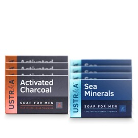 Ustraa Deo Soap For Men With Sea Minerals & Activated Charcoal, 100 G (Pack Of 8)