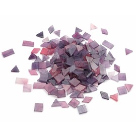Lanyani 200 Mixed Color Glass Mosaic Tiles - 4 Shapes, Tiffany Stained Glass Pieces for Crafts, Purple