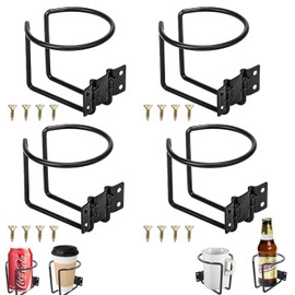 TOOSOAR Pack of 4 Metal Drink Holders, Universal Drink Holder with Screws, Suitable for Marine, Yacht, Truck, Motorhome, Trailer, Boat, Car