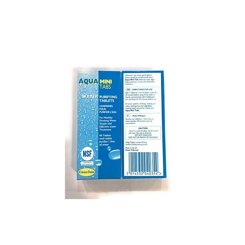 Aqua Clean Mini Tabs 40 Water Purifying Tablets For Boats