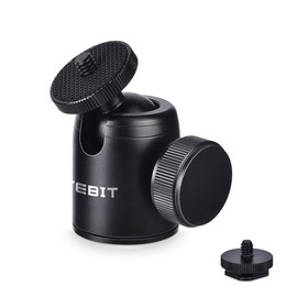 UTEBIT Mini Ball Head Tripod Head 24 mm Ballhead Diameter Max Load 5 kg 360 Degree Camera Ball Head with 1/4 Inch Screw Hot Shoe Suit for All Types of DSLR Camera Tripod LCD Monitor Flash Light Holder