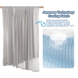 LLanCL Cooling Blanket Queen Size, Summer Blanket with Extreme Thin Design, Japanese Cooling Fiber Absorbs Body Heat, Lightweight Soft Cold Sheet for Sleeping Cool Bed(Queen Size 96" x 90" Grey)