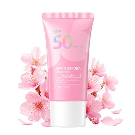 Japan Sakura Sun Cream SPF 50, Sun Cream Face, Sunscreen SPF 50, Lightweight and Waterproof Sunscreen for the Face with Moisturiser, SPF 50 Face Cream Sakura Extract for All Skin Types