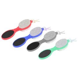 Beavorty 4pcs Foot File Callus Remover Ergonomic Foot Care Tool for Dead Skin Removal Reusable Pumice Scraper for Men Women and Seniors Grey