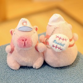 YGCHEN Capybara Plush Keyring, Cute Plush Toy, Key Ring, Capybara Cuddly Toys Pendant, Animals, Plush Toy, Key Chain for Keys, Bag, Pack of 2, brown