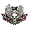 Belt Buckle Rebel Rider Eagle Skull Biker, silver