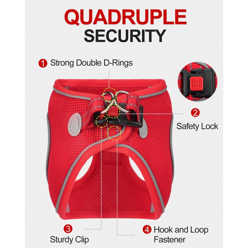 Joytale Step in Dog Harness,Soft Mesh Reflective Breathable Vest Harnesses,Easy