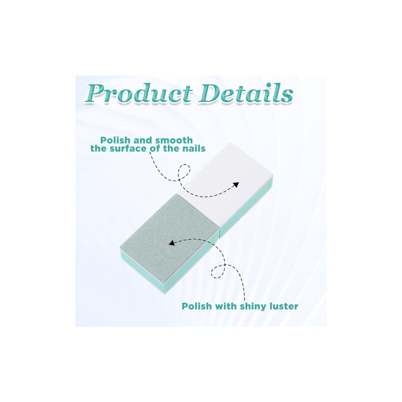 50 Pack Nail Buffer Block and Shine Kit, Mini Nail