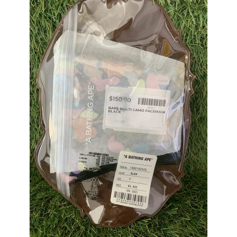 A Bathing Ape Bape Face Masks Multi Camo "Black"