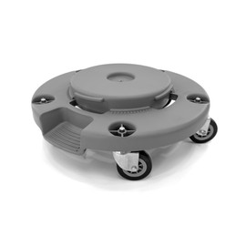 Trash Can Dolly | Heavy-Duty Plastic | 5 Casters | Foot Stabilizer | 460 Lb. Capacity