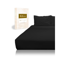 Fitted Sheet Waterproof Single Semi Double Double Sheet Waterproof Fitted Sheet 30 Deep Pocket Mattress Cover Futon Sheet Night Sweat Bedwetting (Black, Double)