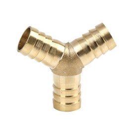 X AUTOHAUX 16mm Brass Hose Barb Fitting 3 Way Y Connector for Air Water Gas Oil