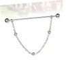 Ciieeo Round Balls Collar Bar Chain Men's Shirt Collar Pin