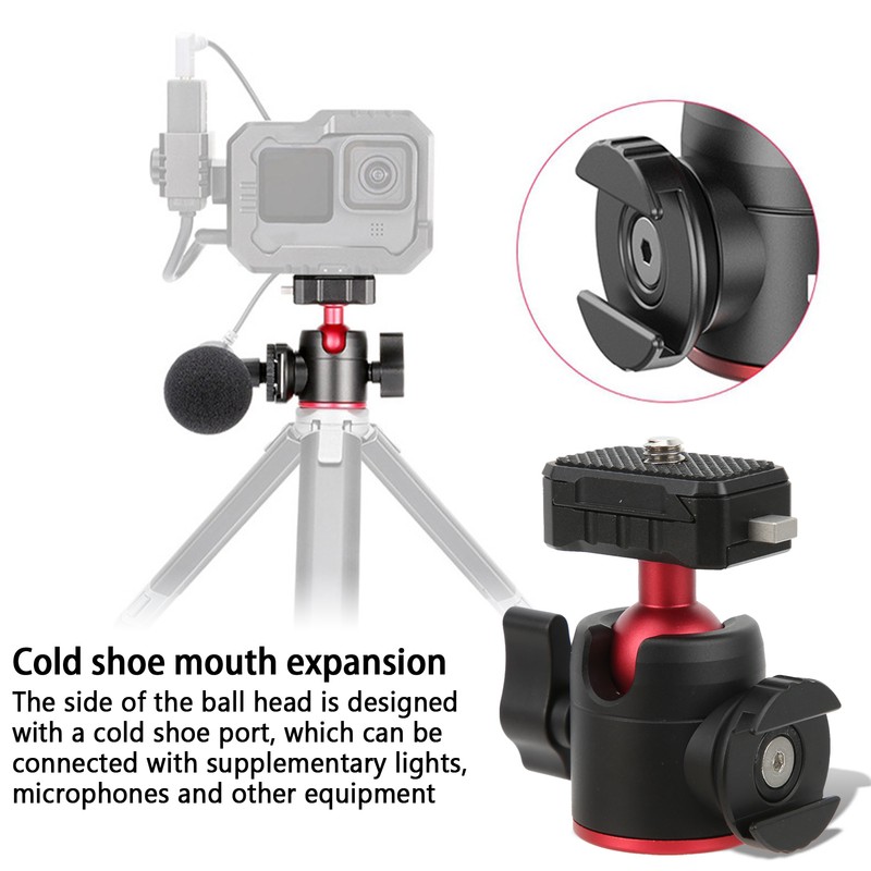 Tripod Ball Heads Metal 360 Degree Rotating with Cold Shoe