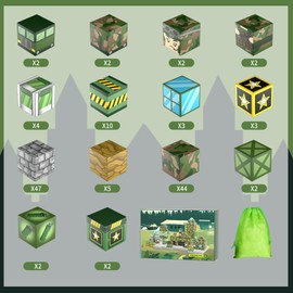 HBECCE Military Magnetic Blocks for Kids, 130 Pieces Magnetic Building Block Toy, Build My World Set Magnetic Cube for Kids Toddlers Boys Girls Ages 1-3-5 6-8 Years