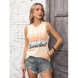 IRISGOD Womens Tank Tops Loose Fit Summer Cute Graphic Sleeveless Shirts Workout Basic Tunic