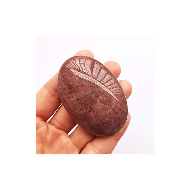 Manekieko Natural Strawberry Quartz Worry Stones Oval Palm Pockets Healing