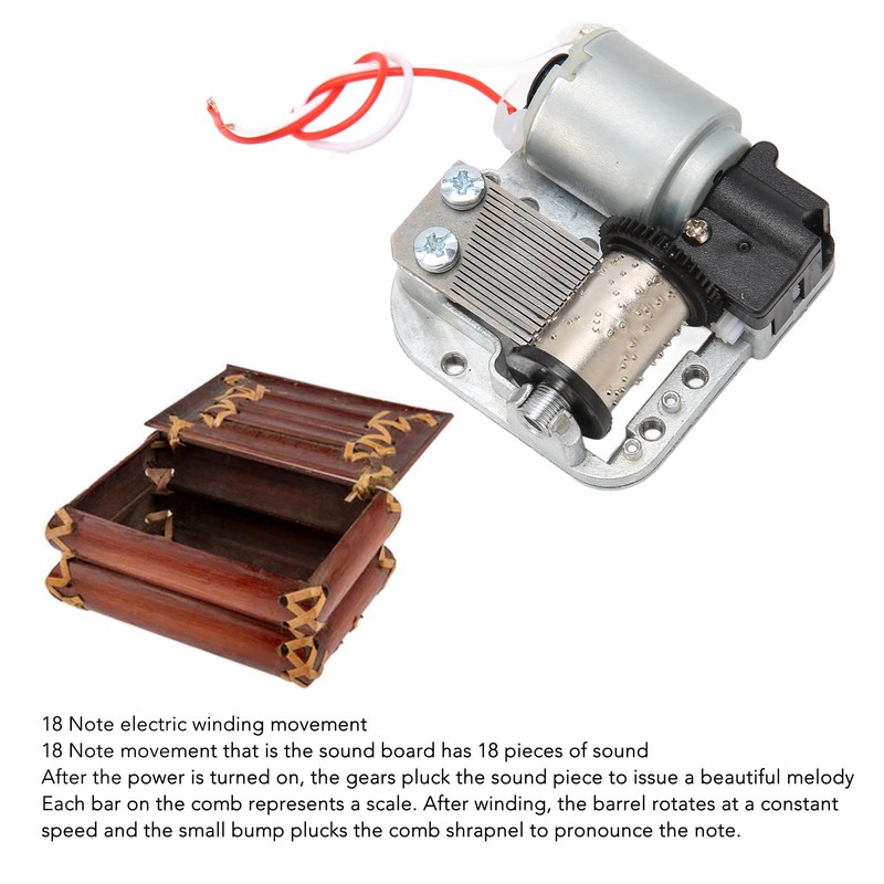 18 Note Musical Mechanism Movement Battery Powered Stress Relief DIY