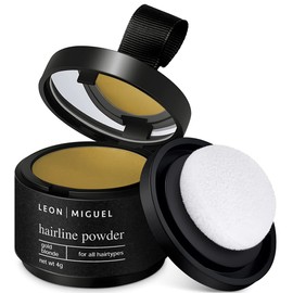 LEON MIGUEL Root Powder - Waterproof Hairline Powder as Perfect Hair Concealer for Roots Concealing for Women and Men, Invisible Hair Makeup for Hair Thickening - 4 g (Golden Blonde)