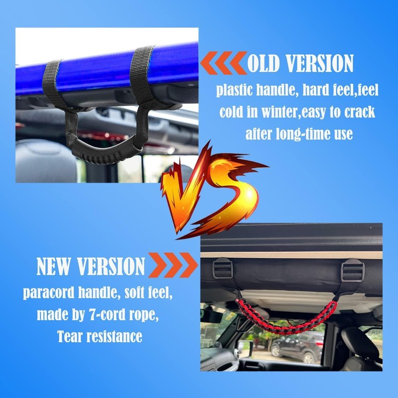 ROMASO Roll Bar Grab Handles for Jeep Wrangler YJ TJ