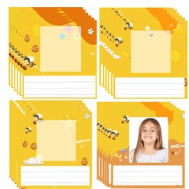 36 Pcs Kids Photo Nameplates 2.4×2.75 inch Desk Nameplates for Desk Kids Name Tags Labels Stickers with Photo Classroom Decoration for School Student (Bee)