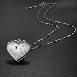 AMATOLOVE Initial K Letter Necklace Photo Locket Necklace For Women That Hold Pictures Butterfly Necklaces For Women Girls