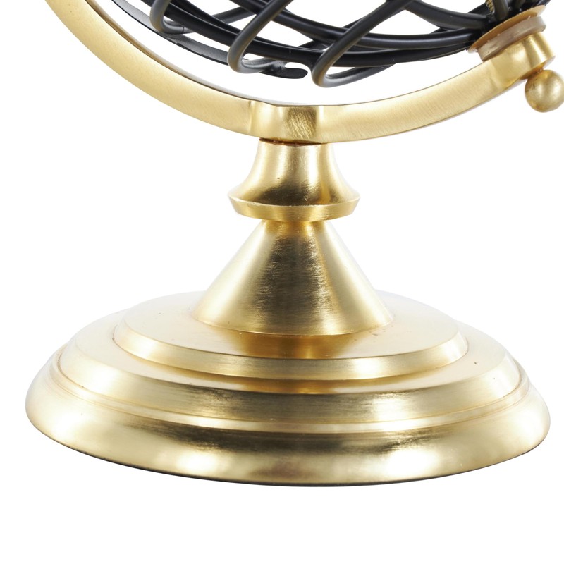 Deco 79 Aluminum Metal Open Framed World Globe with Wire