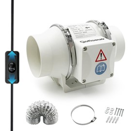 Qofioeuo 4 Inch Inline Duct Fan, 220m³, with 5ft Duct and Switch