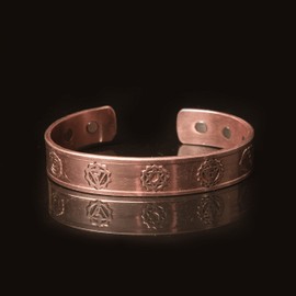 WC 100% Pure Copper Magnetic Bracelet with 6 Magnets Copper Bracelet for Men & Women Solid Copper Cuff Adjustable size with Velvet Bag & Box for gift, Rakhi for brother Bhaiya Bhabi Rakhi Set