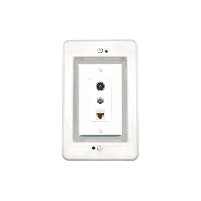 RiteAV in-Wall Cable Management Kit Recessed Outlet CAT6 Coax TOSLINK