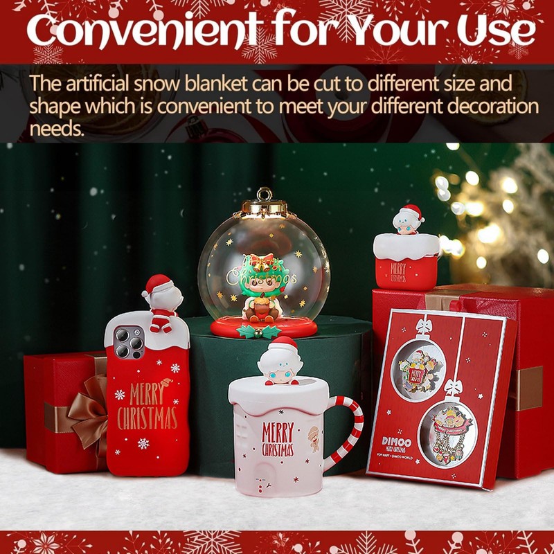 Christmas Snow Blanket Roll (31inch X 7.9ft), Thick Artificial Christmas