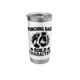 Punching Bags Build Character Boxer Sports Athlete Boxing Stainless Steel Insulated Tumbler