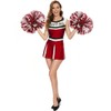 Hooshing 2PCS Pom Poms Cheerleading Metallic Red and White Professional