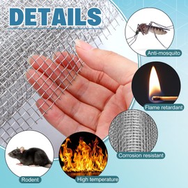 SATINIOR 2 Packs 11.8 x 39.3 Inch 304 Stainless Steel Woven Wire Mesh Fine Screen for Vent, Garden, Cage, Window Screen, Filter, Filtration Cloth, Vent Mesh (5 Mesh)