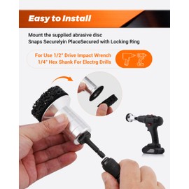 Wheel Brake Hub Cleaning Disc,Cleaner Resurfacing Tool Metel Hub Drill Brush Attachments for Rust Remover Wheel Bolt Stud Cleaner Fits Power Drill or 1/2" Impact Driven Wrenches for Brake Rotors Hubs