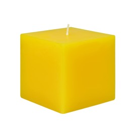 Zest Candle Pillar Candle, 3 by 3-Inch, Yellow Square