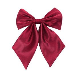 AWAYTR Ladies Adjustable Pre tied Bowtie - Solid Color Bow Ties for Women (Dark red