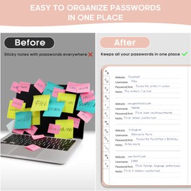 Taja Password Keeper Book with Alphabetical Tabs, Small Password Books for Seniors, Password Notebook for Internet Website Address Log in Detail, Password Logbook to Help You Stay Organized - Rose Gold