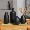 CEMABT Black Ceramic Vase Set - 4 Small Unique Vases