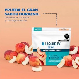 Liquid I.V. ZERO Hydration Multiplier (30 Sobres) Electrolitos en Polvo Bajo en Azucar y Calorias para Preparar Bebida Suero Hidratante para Rapida...