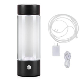 Hydrogen Water Bottle 420ml USB Charging Portable Hydrogen Rich Water Generator for Office Travel Exercise Black
