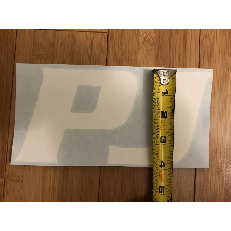 PJ Trailers Tongue Replacement 8” Stickers White (set Of 2)